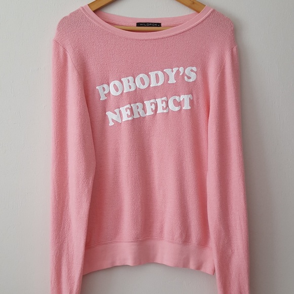 Wildfox Sweaters - NWOT WILDFOX "POBODY'S NERFECT" PINK JUMPER